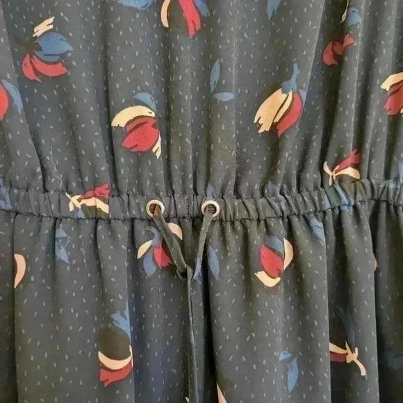 Reitmans size Small navy dress with  pattern drawstring waist - Picture 13 of 13